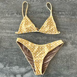 ACACIA Swim | yellow plaid bikini set